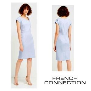 NWT French Connection Lula Stretch Slash Neck Dress | color: salt water, size: 4